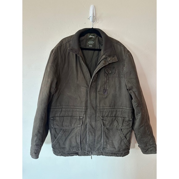 Jeep Other - Jeep Classic Fashion Mens XXXL Olive Canvas Quilted Field Jacket Utility Coat